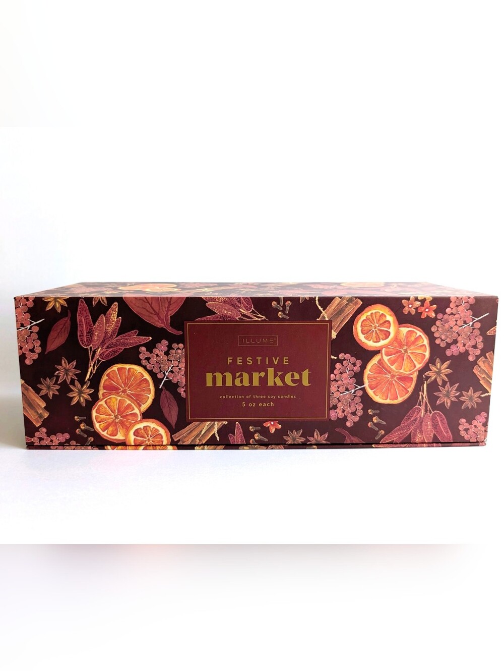 ILLUME Festive Market 3-Piece Soy Candle Gift Set With Premium Gift Box